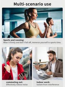 Tai nghe Bluetooth bán nhét tai Lenovo EA220 với tính năng khử tiếng ồn cuộc gọi thông minh bằng AI, âm thanh vòm không gian, Bluetooth V5.4 mới, thời lượng pin 24 giờ và bao bì tại Trung Quốc - đá mặt trăng màu trắng - Xem 4