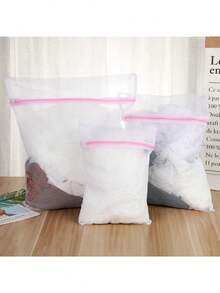1/3/6pcs Nylon Mesh Laundry Bags For Delicate Clothing Protection, Garment Care Washing Net Bags, Fine Knit Fabric Wash Bags For Machine Washable Clothes, Minimalist Home Organization Storage Bags, Protective Net Mesh Bags For Spring Summer Delicate Garments, Clothing Protection Bags For Gentle Wash Care - Multicolor - View 6