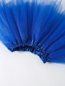 Váy tutu vải tuyn trơn màu cho bé gái, phong cách giản dị, đa năng, thích hợp biểu diễn trên sân khấu - Xanh đậm - Xem 4