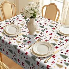 1 khăn trải bàn in kỹ thuật số hình cây thông Noel, nơ, ngôi sao, vải polyester bền hình chữ nhật, thích hợp cho gia đình, nhà bếp, sân vườn, tiệc ngày lễ, đám cưới, nhà hàng và tiệc chiêu đãi, trang trí Giáng sinh - Nhiều màu - Xem 13