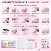 Square Ombre Press On Nails Short - Soft Gel Press On Nails With Nail Glue,Supremely Fit Natural Reusable Stick On Nails In 16 Sizes - 32 Fake Nails Kit,Cream Ombre