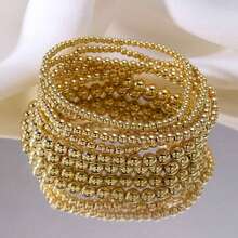 Niche Creative Design Sense Elegant Beaded Bracelet Set Sweet Cool Layered Jewelry - Vàng - Xem 1