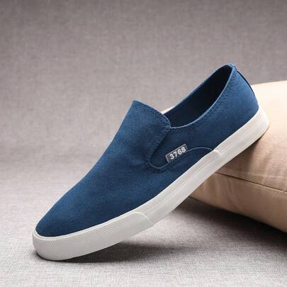 Men's Solid Color Casual Canvas Slip-On Shoes, Outdoor Vacation, Spring/Autumn, Daily Office & Vacation