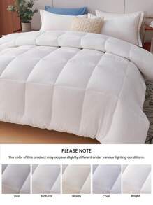 1件装奢华羽绒替代被 - 超柔软蓬松纤维填充，透气，可机洗 - 超大尺寸，酒店品质，适合家庭寝具和宿舍使用，通过Oeko-Tex认证