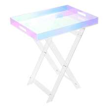 YUNRUX Acrylic Folding Table, Acrylic Side Table, Colorful Acrylic Side Table - 彩色 - 查看 3