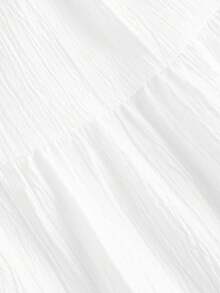 Falda casual de vacaciones de torta de varias capas de las mujeres, adecuada para la falda blanca en capas de verano Falda blanca larga Falda de cordón Falda de verano Vestido chic - blanco - Ver 4