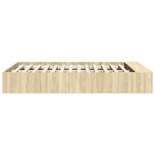 vidaXL Bed Frame Processed Wood Sonoma Oak Color 135x190 Cm - Brown - View 5