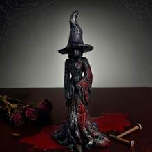 1 Peça, Estátua de Bruxa Negra Medieval, Adequada para Decoração Interna e Externa, Perfeita para Halloween, Dia dos Mortos ou Salas de Tema Gótico, Decoração Criativa de Quarto, Adereços de Filmagem de Feriados e Ideias de Presente, Peças de Decoração Temática | Estética de Estilo Gótico | Design Meticuloso, Decoração de Halloween