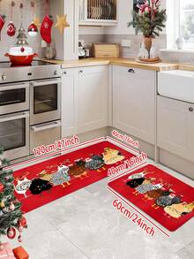 1/2 tấm thảm cửa ra vào họa tiết gà Giáng sinh, thảm phòng tắm hình động vật trang trại vui nhộn, thảm sàn nhà bếp, thích hợp cho trang trí ngày lễ nhà bếp/phòng khách/phòng tắm/sảnh chờ và phòng khách, quà tặng cho những người đam mê trang trại - Nhiều màu - Xem 12