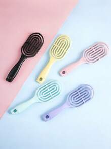 2/1pc Pink Long-Handled Women's Comb, Suitable For Long Curly And Fluffy Styling Of All Hair Types, Hollow Rib Design, Dry And Wet Anti-Static Comb, High Top Fluffy Styling Comb, Long Hair And Curly Hair Massage Comb, Large Curved Rib Comb, Very Suitable For National Day, Bathroom, Scalp Massage, Home Massage, Back To School Season, Back To School, Travel Vacation And Daily Life, Etc., Is A Perfect Holiday Gift For Family And Friends