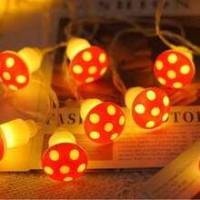 1pc LED String Light Red Mushroom-Shaped Bulbs, Plant Series Decorative Colorful Light String For Room Decoration - Warm white light - View 14