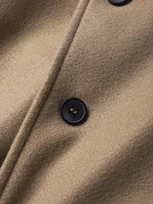 INCERUN Mens Stand Collar Button Front Long Sleeve Casual Basic Solid Jacket Coat Fall Overcoat - Khaki - View 9