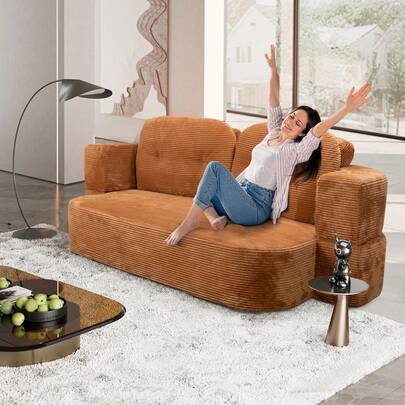 Sofá Cama Matrimonial Plegable de Pana Multifuncional y Convertible 2 en 1 Relleno de Espuma de Alta Densidad Funda Desmontable Soporte Ergonómico y Suavidad Hogar, Sala, Recámara