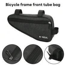 1pc Bicycle Front Frame Triangle Tool Bag, Mountain Bike Saddle Bag, Handlebar Crossbar Pack, Cycling Tool Storage Pouch, Multi-Functional