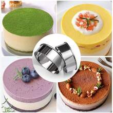 12Pcs Stainless Steel Baking Mold Set, Round Cake Ring, Mousse Ring & Dumpling Cutter, Reusable & Washable Baking Tools - Silver - View 8
