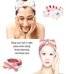 8 Pack Spa Headband, Coral Fleece Makeup Cosmetic Headband For Washing Face, Bow Headbands For Shower Terry Cloth Headbands For Women Facial Hair Band - 銅色 - 查看 3