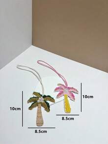 Summer Beach Theme Beaded Pendant, Decorated With Starfish, Palm Tree, Sea Turtle And Other Animal Patterns, Suitable For Beach Vacation (Rope Color May Vary By Batch). Can Be Used As Bag Charm, Beach Bag Decor, Beading, Embellishment, Handmade Jewelry. - Multicolor - View 5