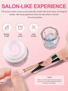 Kit de uñas acrílicas COSCELIA de 8 g, blanco, transparente y rosa, 24 colores, polvo acrílico y líquido, purpurina, pinceles para decoración de uñas, regalo para principiantes. - Polvo de estrellas brillante - Ver 6