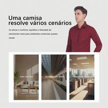 Men's Slim Fit Dress Shirt - Anti-Wrinkle, Anti-Wrinkle And Breathable Elegant Collar | Soft Touch | Machine Washable Comfortable For Work And Events - 酒紅色 - 查看 8