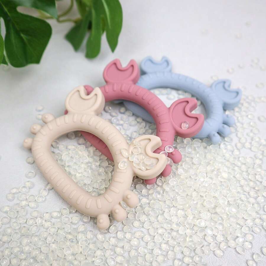 1pc Silicone Baby Teether, Crab & Rabbit Shaped Teething Toy, Thanksgiving, Halloween, Christmas Gift - Crab - View 1