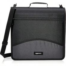 Basics - Carpeta duradera de 3 anillos con cierre, almacenamiento resistente para mantener los documentos organizados,.6, negro - Azul - Ver 9