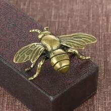 1 Bronze Bee Statue Decoration, Metal Insect Ornament, Home And Office Desk Decoration