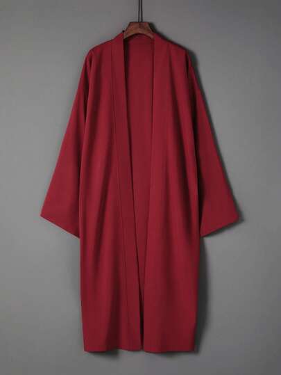 Japansk/Hongkong-stil enfärgad mångsidig medellång vindjacka, kinesisk traditionell Hanfu-inspirerad, lätt kappa, cosplay-ytterkläder