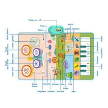 Farbenfrohe 2-in-1 Klavier & Schlagzeug Spielmatte für Kinder - interaktives Musikspielzeug mit Musiknoten Spiel, ideales Geschenk für Jungen & Mädchen