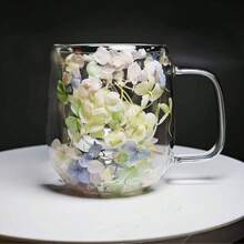 1-2-4个双层隔热玻璃咖啡杯，内含真花，适合盛放冷热饮品，例如茶、抹茶、卡布奇诺、冰美式咖啡。是婚礼、情人节、圣诞节、生日等场合的独特礼物。 - 彩色 - 查看 15