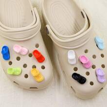 10 件套鞋饰套装，可拆卸 ABS 迷你彩色鞋，采用各种颜色的 3D 造型迷你可爱鞋，适用于 DIY 凉鞋和花园鞋