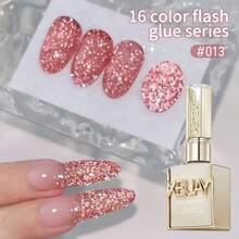 XEIJAYI 钻石闪光美甲 16 色 15ml 凝胶指甲油浸泡 UV LED 指甲油沙龙女性美甲工具时尚迷人指甲奢华指甲设计 - 彩色 - 查看 20