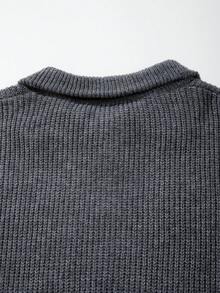 秋冬新款针织休闲宽松套头毛衣，简约风格，串珠纹理，通勤商务休闲领拉链长袖超大码男女通用针织衫