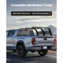 Overland Truck Bed Rack, 49.2-67.9 In Width, Adjustable Overland Bed Cargo Rack With Sidebar, 900 Lbs Static Capacity, Heavy Duty Steel, For Mid-Size Trucks, Compatible With Tacoma/Gladiator JT - 49.2-67.9 Inches - View 2