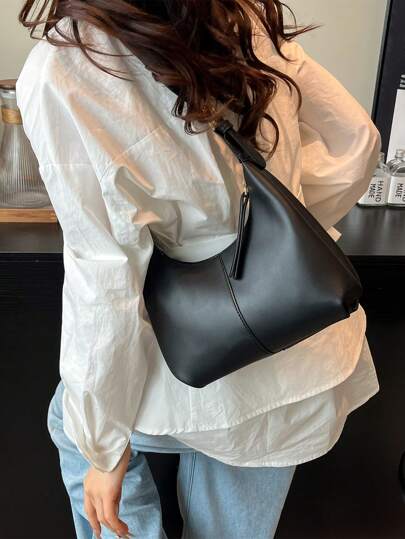 1pc Minimalist Design Soft PU Solid Color Multifunctional Mini Crossbody Bag, Women's Underarm/Handheld Small Wallet