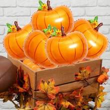 1/3/5pcs Small Flower Pumpkin Foil Balloons, Suitable For Thanksgiving Decor, Harvest Festival Party, Pumpkin Theme Party, Halloween, Autumn Thanksgiving Happy Party, Christening, Autumn Birthday, Wedding