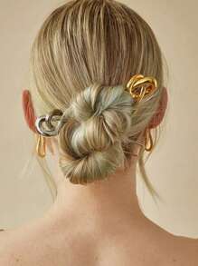 女士时尚优雅的金属新月发夹，适合日常佩戴和派对，礼物，发髻延长，发髻制作器，发髻发片，发型夹，发夹，发夹