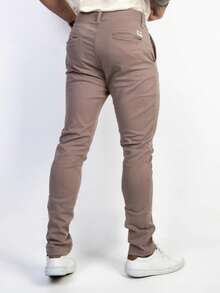 Men's Skinny Jeans In Light Color With Lycra - Brown - View 2