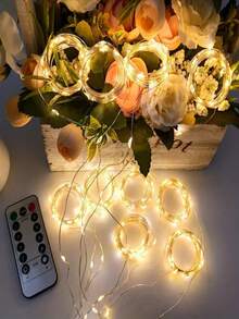 1 300/200/100 LED Vorhang Lichterkette, Fairy Light Streifen mit Fernbedienung, 8 Modi 298,7*298,7/201/100 cm Vorhang Licht, USB-betriebene LED Vorhang Lichterkette, praktischer USB-Anschluss, Metall Vorhang Lichterkette Aufhängevorrichtung, Helligkeit im Schlafbereich