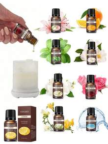 10ml Aromatherapy Essential Oils, Home/Bedroom/Car Air Freshener, Jasmine, Rose, Sandalwood, Lavender, Lemon And Over 10 Scents, Suitable For Aromatherapy Candles, Reed Diffusers And Fragrance Stones