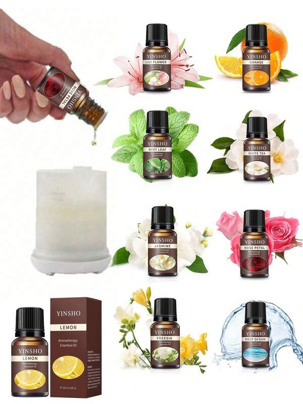 10ml Aromatherapie Ätherische Öle, Raumduft für Zuhause/Schlafzimmer/Auto, Jasmin, Rose, Sandelholz, Lavendel, Zitrone und über 10 weitere Düfte, geeignet für Aromatherapie-Kerzen, Duftdiffusoren und Duftsteine