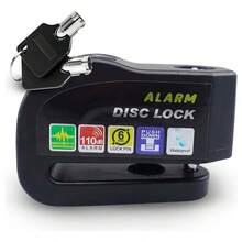 Alarma Candado Motocicleta Bicicleta Antirrobo Impermeable Freno de Disco Bloqueo - Negro - Ver 2