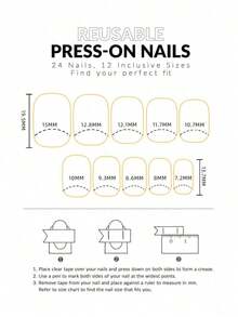 Become The Best Version Of Yourself,24pcs/Set Blue Acrylic Press-On Nails, Medium Square Artificial Nails, Reusable Gel Nail Tips, Natural Glossy False Nails, Full Cover Nail Art Supplies, 12 Sizes, Light Blue - Follow Your Heart - 查看 4