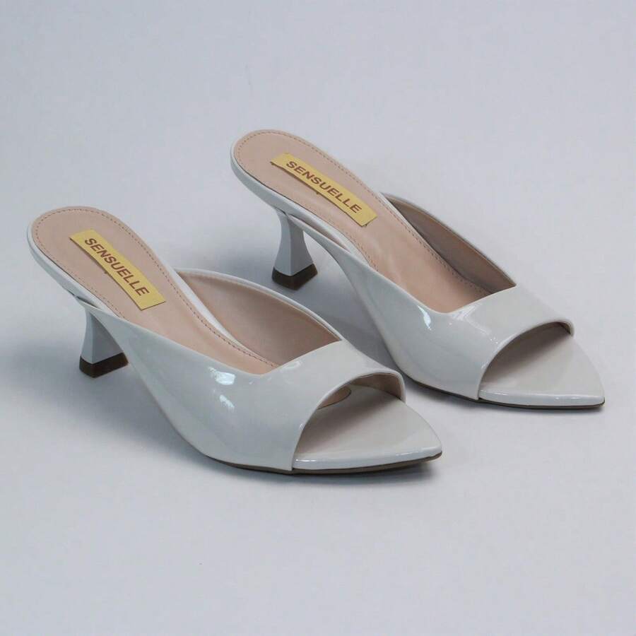 Women's Mule Clog Pointed Toe Leaf Sandal Low Heel Cup Vz Comfortable Lightweight Soft - Tắt vecni - Xem 1