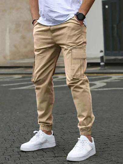 1pc Teen Boy Casual Straight Leg Cargo Pants With Pockets, Outdoor Workout Pants, Spring/Autumn/Winter