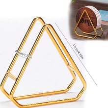 Coaster Holder, 1pc 2.17"-Iron MetalCoaster Storage Rack For Both Round AndSquare, Holds 4-6 Coasters (Gold)