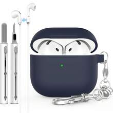 For AirPods 4 Case Cover 2024 With Cleaner Kit, Soft Silicone Protective Case Compatible With Apple AirPods 4th Generation Case For Women Men,AirPod 4 Case Accessories With Keychain