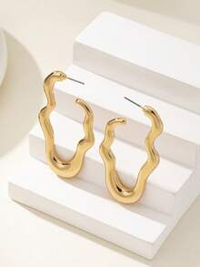 1pair European And American Style Circular Link Chain Earrings - Hoop Chain Earrings - View 14