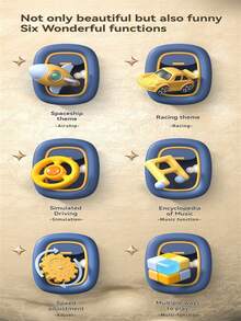 Kids Racing Adventure Game Console, Electric Steering Wheel With Sound & Light Effects, Interactive Toy For Parent-Child - Multicolor - View 9