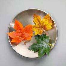 6pcs Faux Maple Leaf Hair Clips, Orange & Green, Unique & Fun Bangs Clips, Claw Clips, Hair Claws, Hair Slide, Hair Barrettes, Clips For Hair, Hair Accessories, Christmas Outfit For Women - Multicolor - View 3