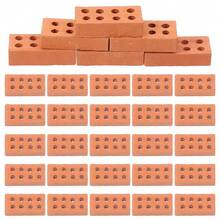 50/200 Stücke, Mini Ton Bauklötze, wiederverwendbare Mini Ton 8 Löcher Ziegel, realistische DIY Mini Baumodelle, können für Bonsai Dekoration, Puppenhaus Dekoration, Mini Baustellenszene Zusammenbau verwendet werden - Verschiedenfarbig - Übersicht 11